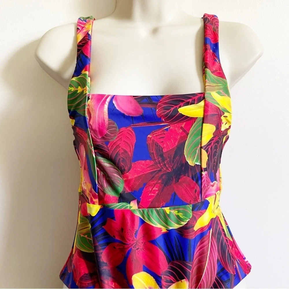 NWOT Khongboon Swim Tropical Floral One Piece Swimsuit Size Small